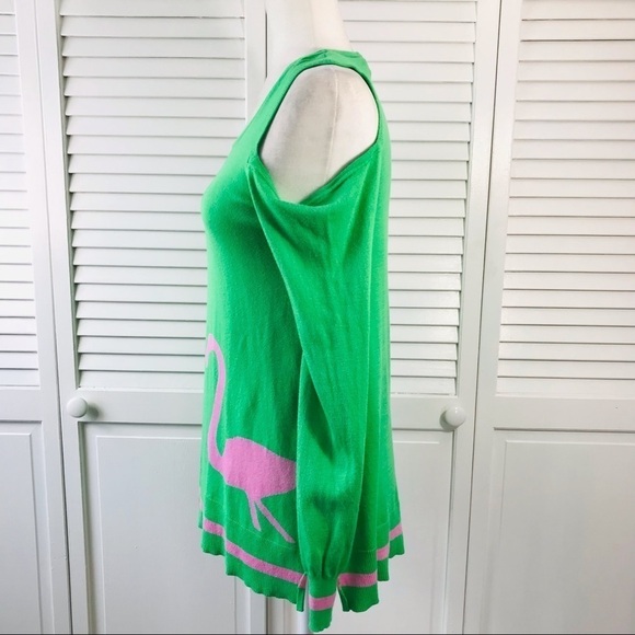MACBETH COLLECTION Green Cold Shoulder Sweater Size Medium - Picture 6 of 11